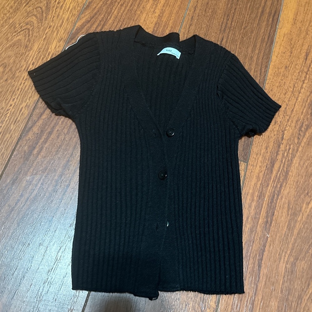 Black Ribbed Crop Top Size S